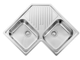 CM MOSOGATÓ ILARIA 2 MEDENCE SAROK 830x830mm ACÉL