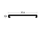   REDŐNY RENDSZER 0702 PVC TAKARÓ PROFIL 3708 VÉG 37,4x3,8mm   2,6m EZÜST