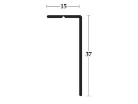 REDŐNY RENDSZER 2792 FELSÖ TAKARÓ PROFIL, BELSŐ 15x37mm   2,6m EZÜST