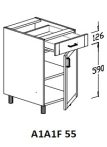 Alsó 1 ajtós 1 fiókos 55 cm elem!