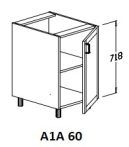 Alsó 1 ajtós 60 cm elem