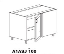 Alsó 1 ajtós 100 cm sarok elem jobbos