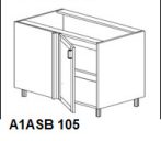 Alsó 1 ajtós 105 cm sarok elem balos