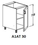 Alsó 1 ajtós térben álló 30 cm elem