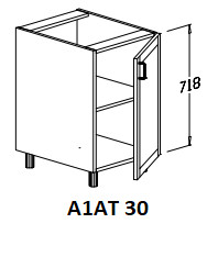 Alsó 1 ajtós térben álló 30 cm elem