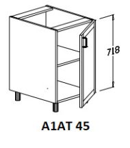 Alsó 1 ajtós térben álló 45 cm elem