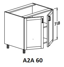 Alsó 2 ajtós 60 cm elem