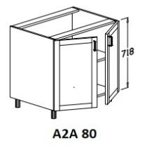 Alsó 2 ajtós 80 cm elem