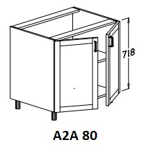 Alsó 2 ajtós 80 cm elem