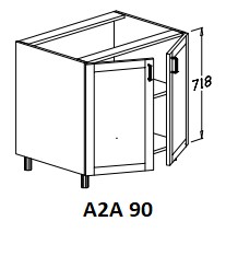 Alsó 2 ajtós 90 cm elem