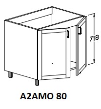 Alsó 2 ajtós mosogatós 80 cm elem