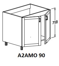 Alsó 2 ajtós mosogatós 90 cm elem