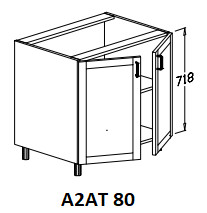 Alsó 2 ajtós térben álló 80 cm elem