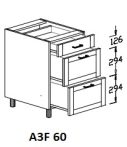 Alsó 3 fiókos 60 cm elem