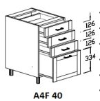 Alsó 4 fiókos 40 cm elem