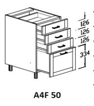 Alsó 4 fiókos 50 cm elem