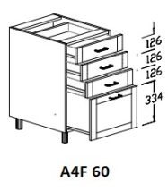 Alsó 4 fiókos 60 cm elem