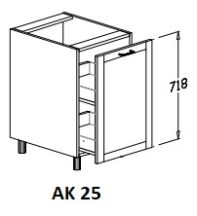 Alsó kihúzhatós, rácsos elem 25 cm