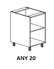 Alsó nyitott 20 cm széles elem