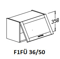 Felső egy felnyílós üveges 36/50-es elem