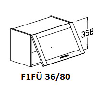 Felső egy felnyílós üveges 36/80-as elem