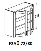 Felső kétajtós üveges 72/80-as elem