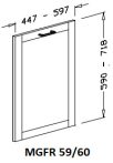 60 cm széles, látszó kezelőpaneles mosogatófront